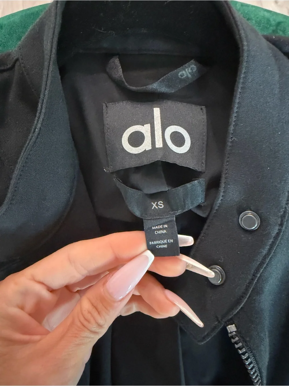 ALO Yoga Black Cropped Full Throttle Moto Jacket Size XS NWOT